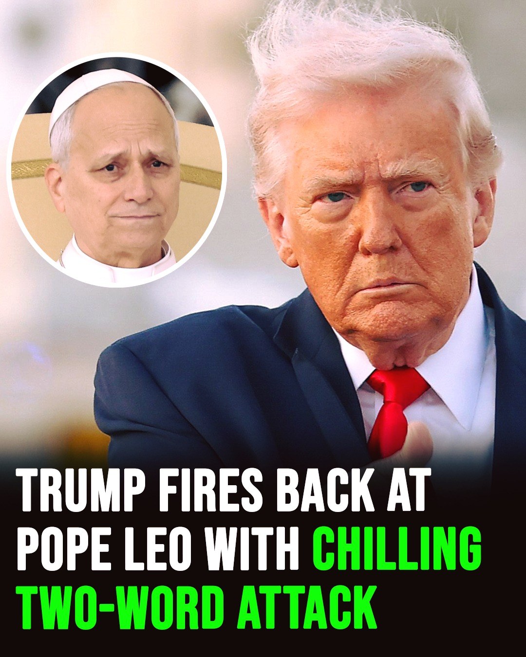 “Donald Trump responds to remarks from Pope Leo with a brief statement.”
