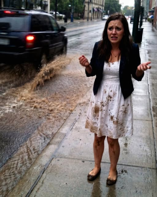 A reckless driver drenched me in mud at a crosswalk — and later froze when he realized I was the one interviewing him for a $240K position.