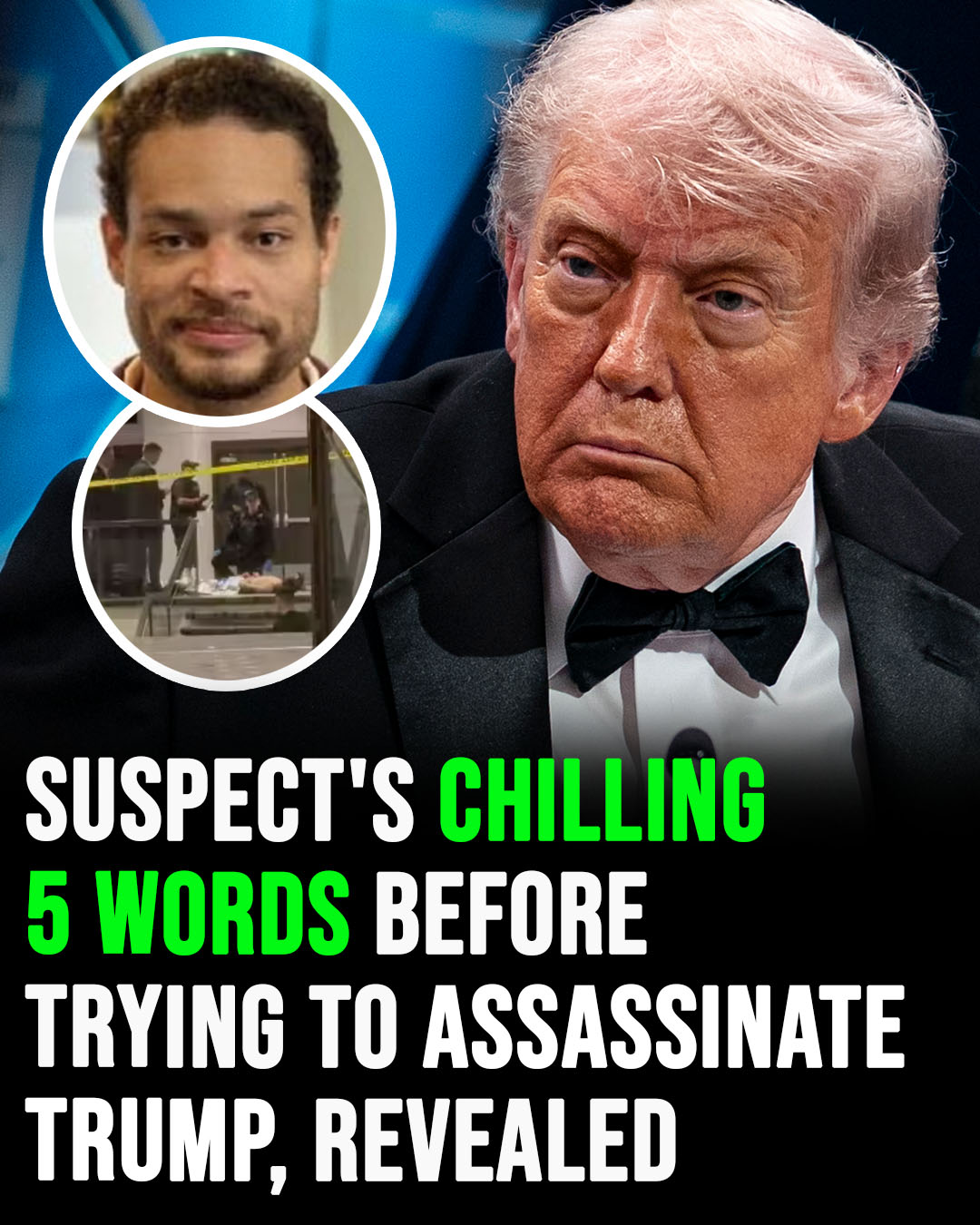 Suspect’s chilling five-word remark moments before alleged attempt on Trump revealed