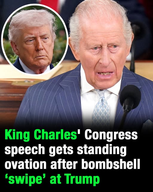 King Charles’ address to Congress drew a standing ovation after a striking remark widely seen as a subtle jab at Trump.