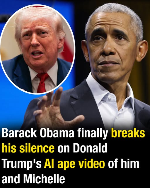 Barack Obama finally breaks his silence on Donald Trump’s AI ape video of him and Michelle