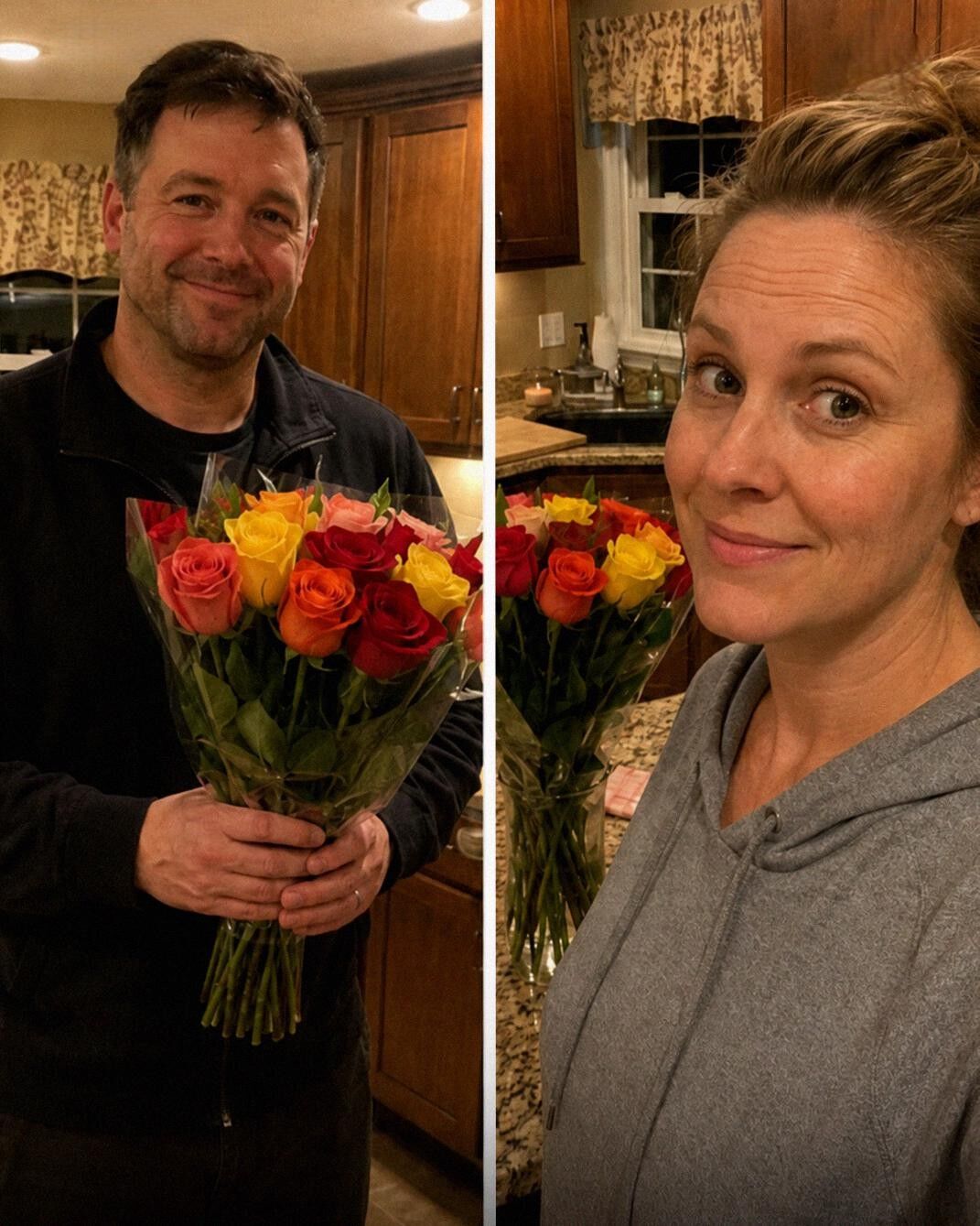 “Every Friday, My Husband Brought Me Flowers—Until I Found a Hidden Note and Followed Him, Uncovering a Heartbreaking Secret”
