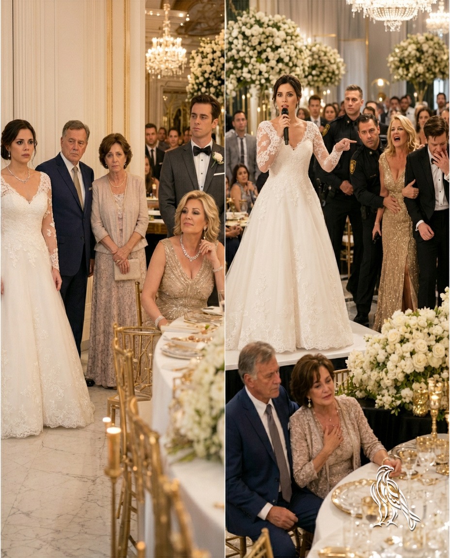 On my wedding day, the table I had carefully reserved for my parents was gone—nine seats now claimed by Victor’s family, leaving my own parents awkwardly standing aside.