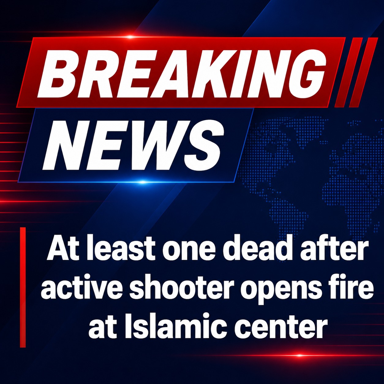 “Security guard killed after two gunmen opened fire at a San Diego Islamic center; both suspects were later shot dead by police.”