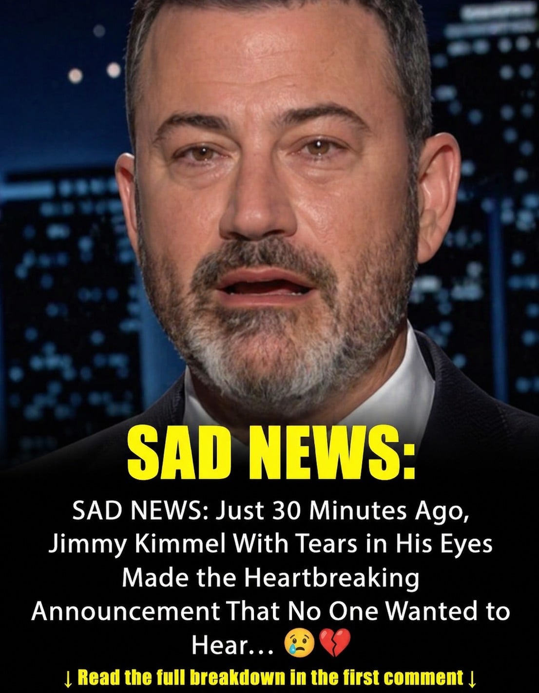 BREAKING NEWS: Just 30 minutes ago, Jimmy Kimmel fought back tears as they delivered an emotional and heartbreaking announcement that shocked everyone watching!